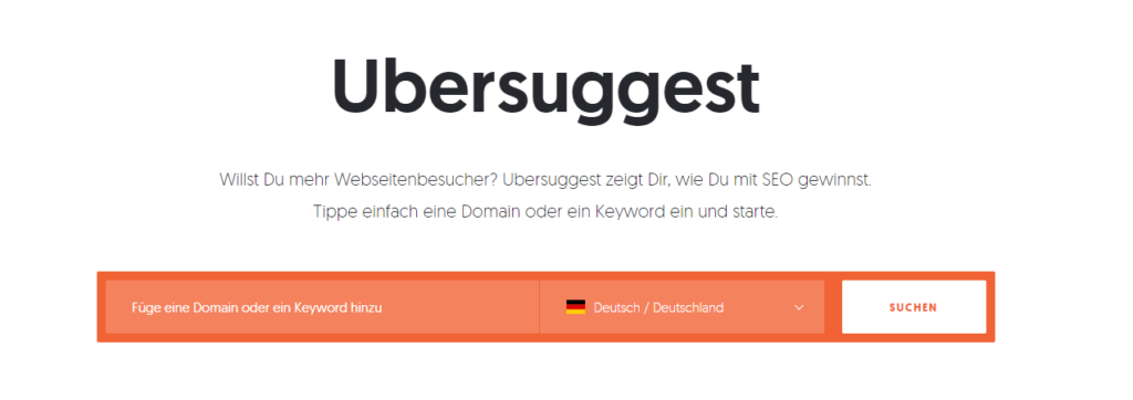 Wettbewerb mit Ubersuggest checken